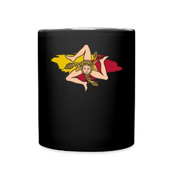 Sizilien flagge Sizilien Palermo Italien - Tasse einfarbig - Schwarz - Vorne