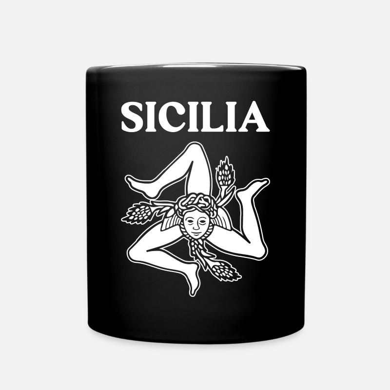 Sizilien flagge Sizilien Palermo Italien - Tasse einfarbig - Schwarz