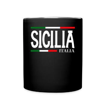 Sizilien flagge Sizilien Palermo Italien - Tasse einfarbig - Schwarz - Vorne