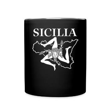 Sizilien flagge Sizilien Palermo Italien - Tasse einfarbig - Schwarz - Vorne