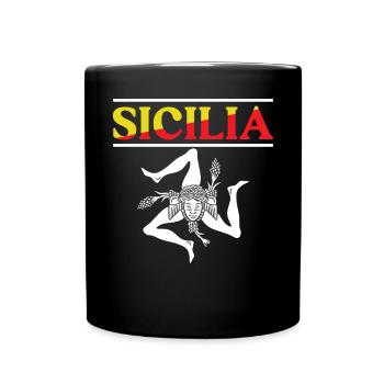 Sizilien flagge Sizilien Palermo Italien - Tasse einfarbig - Schwarz - Vorne