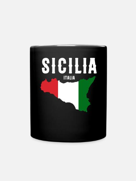 Sizilien flagge Sizilien Palermo Italien - Tasse einfarbig - Schwarz