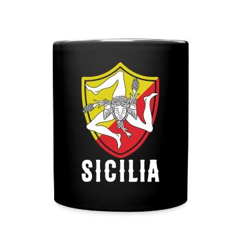 Drapeau de la Sicile Sicile Palerme Italie - Mug uni - noir - Devant