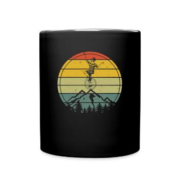 Vintage Einrad Fahrerin - Tasse einfarbig - Schwarz - Vorne