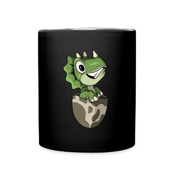 Tricératops Dessin animé Dinosaures - Mug uni - noir - Devant