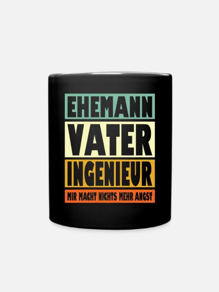 Ingenieur Vater Ehemann Held - Tasse einfarbig - Schwarz