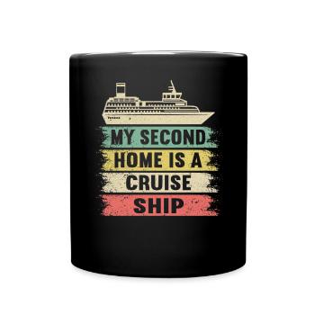 Kreuzfahrt Kreuzfahrtschiff Urlaub Meer - Tasse einfarbig - Schwarz - Vorne