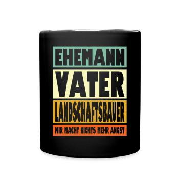 Landschaftsbauer Vater Ehemann Held - Tasse einfarbig - Schwarz - Vorne