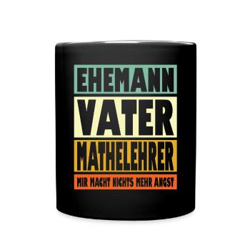 Mathelehrer Vater Ehemann Held - Tasse einfarbig - Schwarz - Vorne