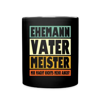Meister Vater Ehemann Held - Tasse einfarbig - Schwarz - Vorne