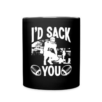 D-Line Pass Football Team End Defensive Tackle - Full Colour Mug - black - Front