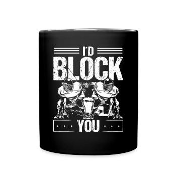 O-Line Lineman Pass Block Left Guard Right Tackle - Tasse einfarbig - Schwarz - Vorne