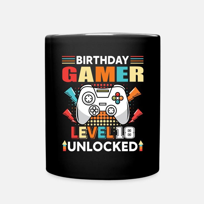 Geburtstag Gamer Level 18 Unlocked 18 - Tasse einfarbig - Schwarz