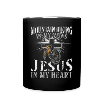 Enduro MTB Mountain Bike Riding - Full Colour Mug - black - Front