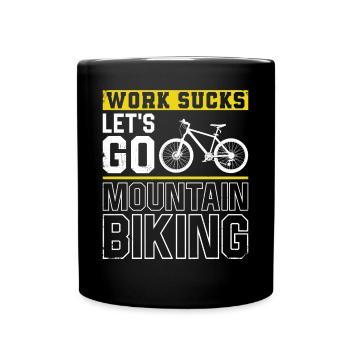 Enduro MTB Mountain Bike Riding - Tasse einfarbig - Schwarz - Vorne