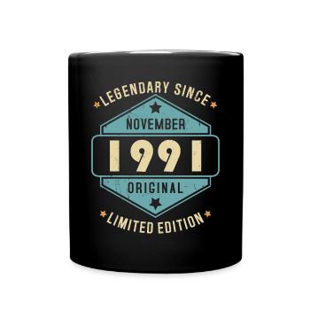 Novembre 1991 Vintage Retro Anniversaire - Mug uni - noir - Devant