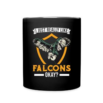 J’aime juste les faucons faucon faucon fauconnier - Mug uni - noir - Devant