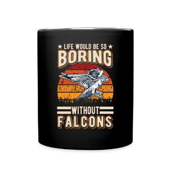 Falkner Geschenk Falke Falknerei Turmfalke - Tasse einfarbig - Schwarz - Vorne