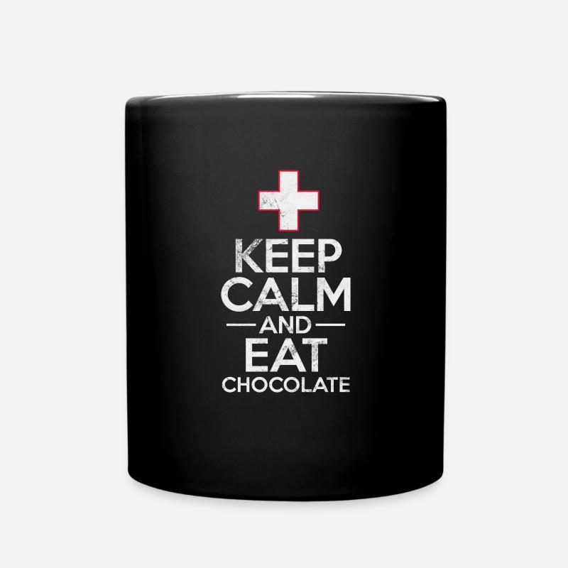 Schweiz Schweizer Swiss Alpen Geschenk - Tasse einfarbig - Schwarz