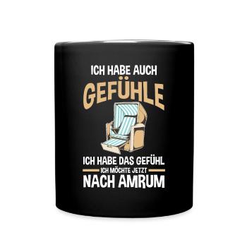 Nordsee Amrum - Tasse einfarbig - Schwarz - Vorne