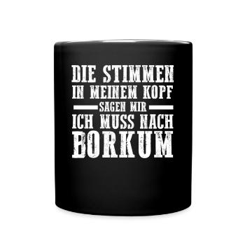 Nordsee Borkum - Tasse einfarbig - Schwarz - Vorne