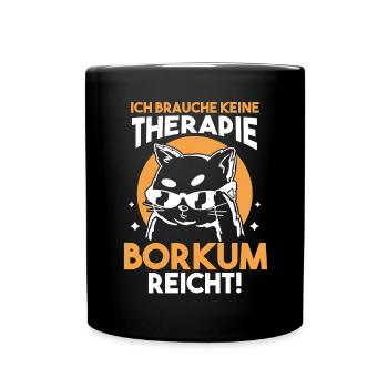 Nordsee Borkum - Tasse einfarbig - Schwarz - Vorne