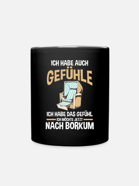 Nordsee Borkum - Tasse einfarbig - Schwarz