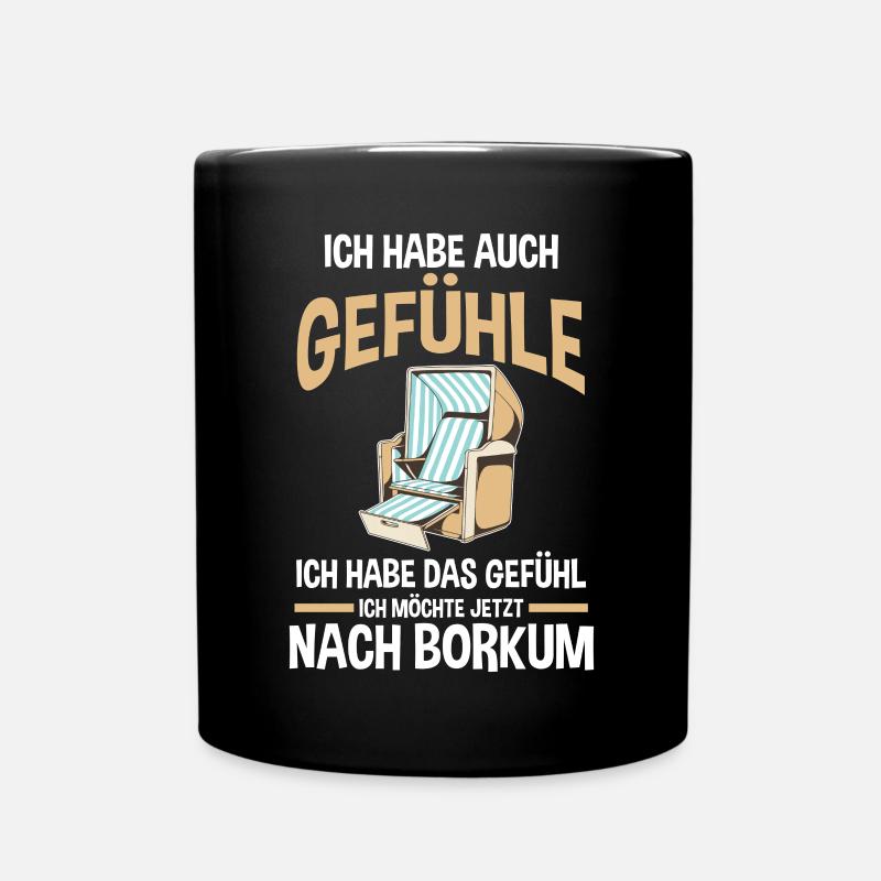 Nordsee Borkum - Tasse einfarbig - Schwarz