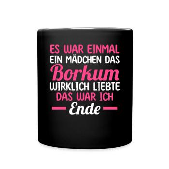 Nordsee Borkum - Tasse einfarbig - Schwarz - Vorne