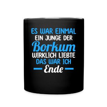 Nordsee Borkum - Tasse einfarbig - Schwarz - Vorne