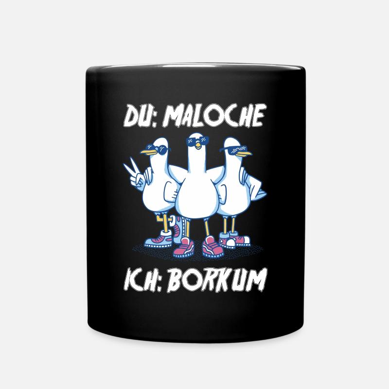 Nordsee Tauben Borkum - Tasse einfarbig - Schwarz