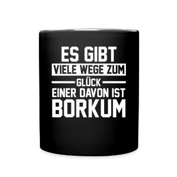 Nordsee Borkum - Tasse einfarbig - Schwarz - Vorne
