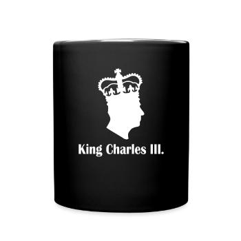 Silhouette du roi Charles III - Mug uni - noir - Devant