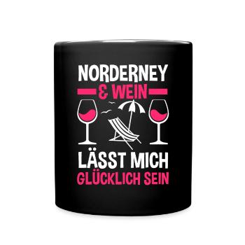 Nordsee Wein Norderney - Tasse einfarbig - Schwarz - Vorne