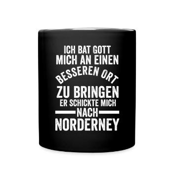 Nordsee Norderney - Tasse einfarbig - Schwarz - Vorne