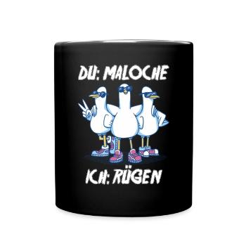 Ostsee Tauben Rügen - Tasse einfarbig - Schwarz - Vorne