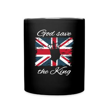 King Charles God save the King Union Jack Grunge - Mug uni - noir - Devant