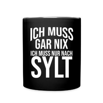 Nordsee Sylt - Tasse einfarbig - Schwarz - Vorne