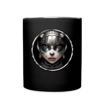 Cat Lady in Armor Jeu de rôle fantastique - Mug uni - noir - Devant