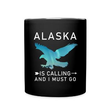 Alaska Gift USA Nature Bear Denali Grizzly Forest - Full Colour Mug - black - Front