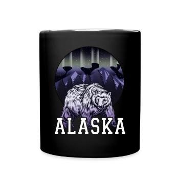 Alaska Gift USA Nature Bear Denali Grizzly Forest - Full Colour Mug - black - Front