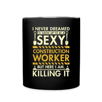 Sexy constucion worker - Tasse einfarbig - Schwarz - Vorne