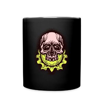 Halloween Kostüm Kürbis Monster Spooky Skull - Tasse einfarbig - Schwarz - Vorne