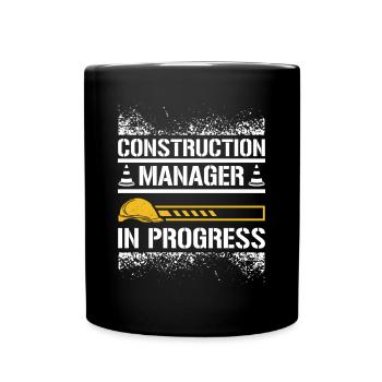 Construction manager in progress - Tasse einfarbig - Schwarz - Vorne