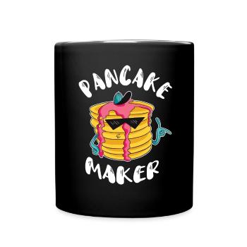 Pancake Pfannenkuchen Süßes Frühstück Essen - Tasse einfarbig - Schwarz - Vorne