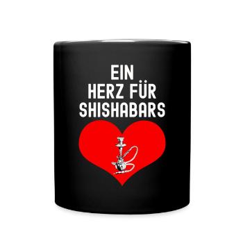 Shisha Geschenk für Wasserpfeife Shishabar Pfeife - Tasse einfarbig - Schwarz - Vorne
