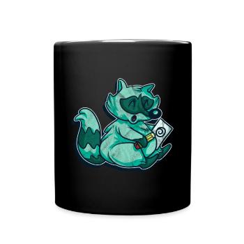 Raccoon Racoon Animal Gift Ferret Marten - Full Colour Mug - black - Front