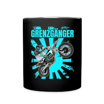 Motocross / Enduro / Freestyle mx / Dirtbike retro - Tasse einfarbig - Schwarz - Vorne