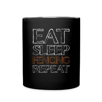 Manger sleep Fencing - Mug uni - noir - Devant