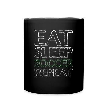 Manger du football de sommeil - Mug uni - noir - Devant